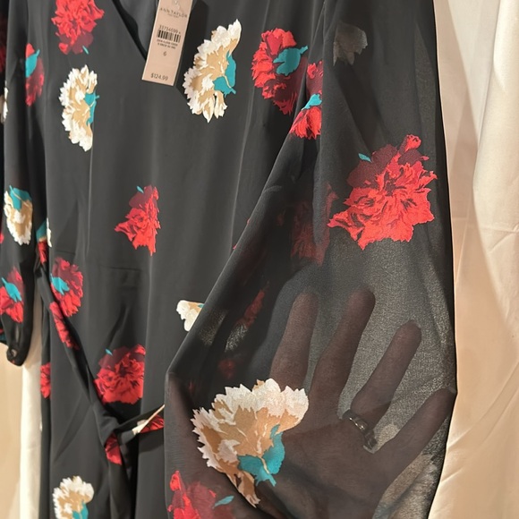 Ann Taylor midi floral black dress - Picture 5 of 6